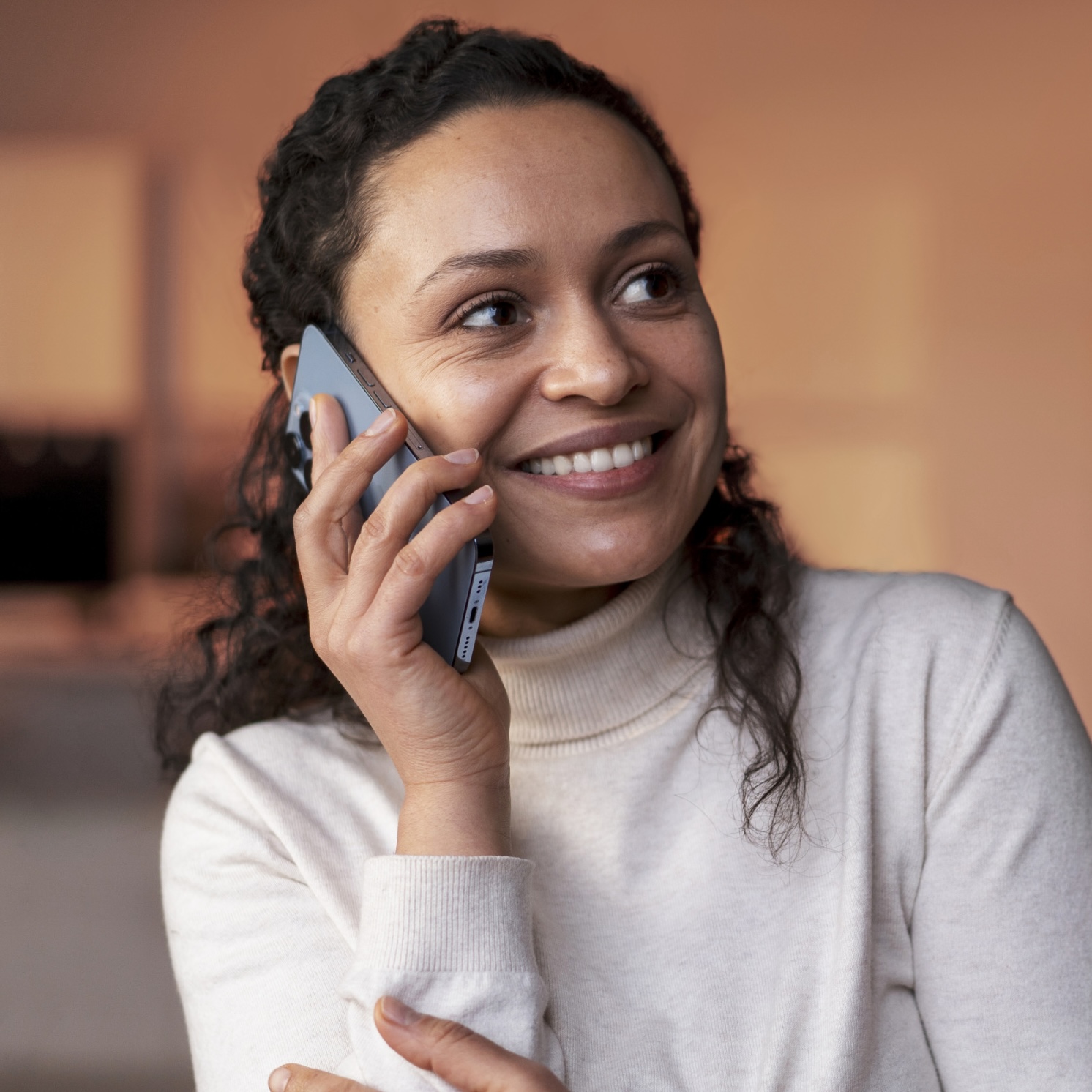 Family talking through finances together